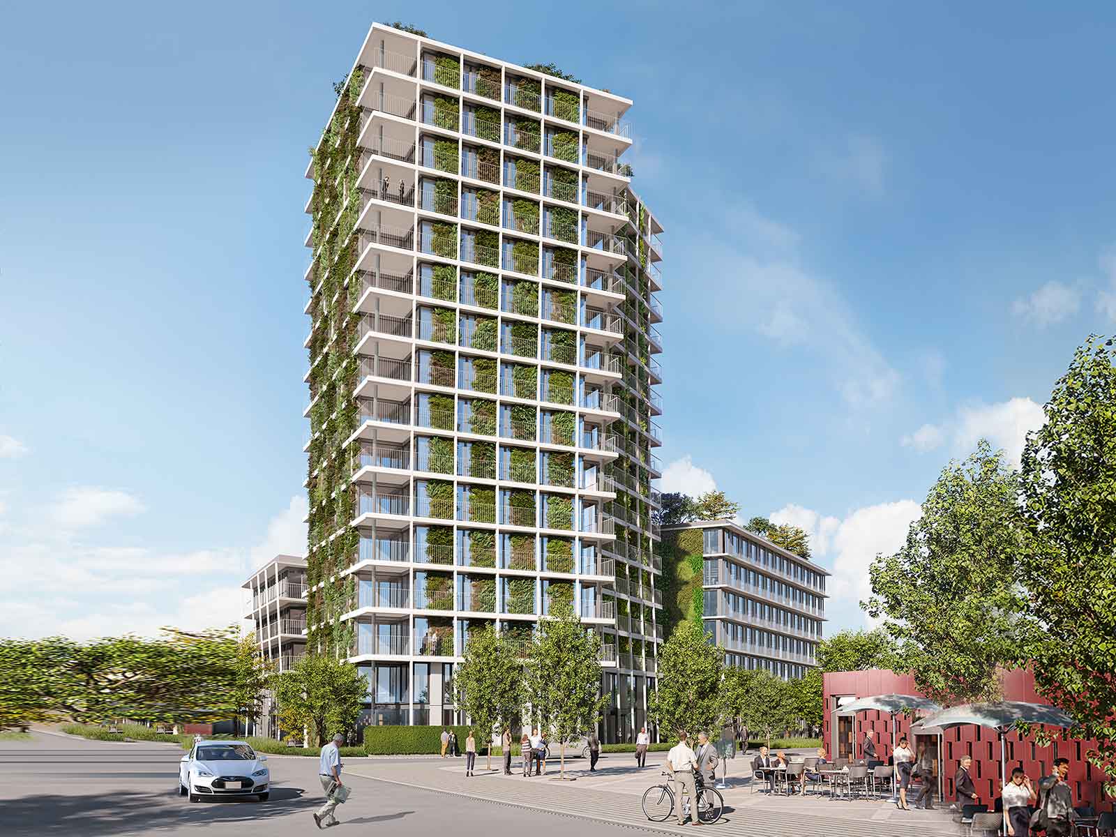 Bild für greencityWALL begrünt 52 Meter hohes grünes Hochhaus.